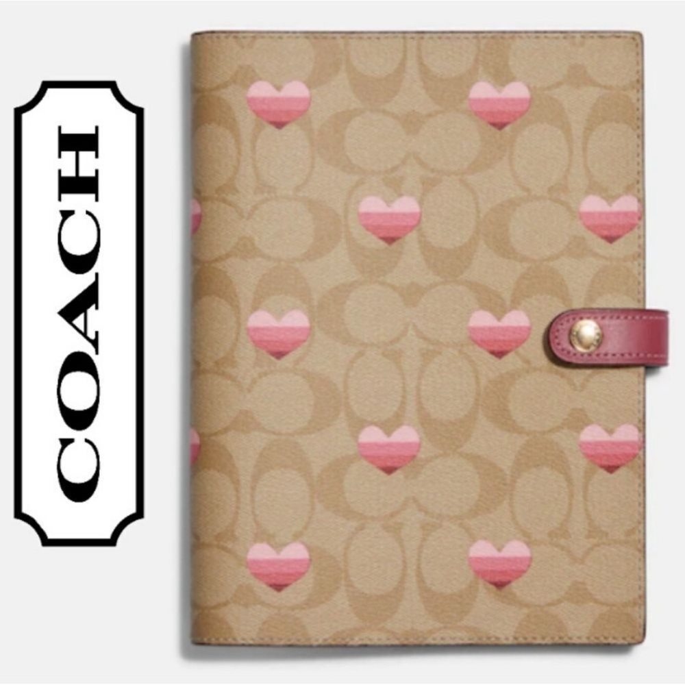 Coach Signature C and Heart Print Notebook